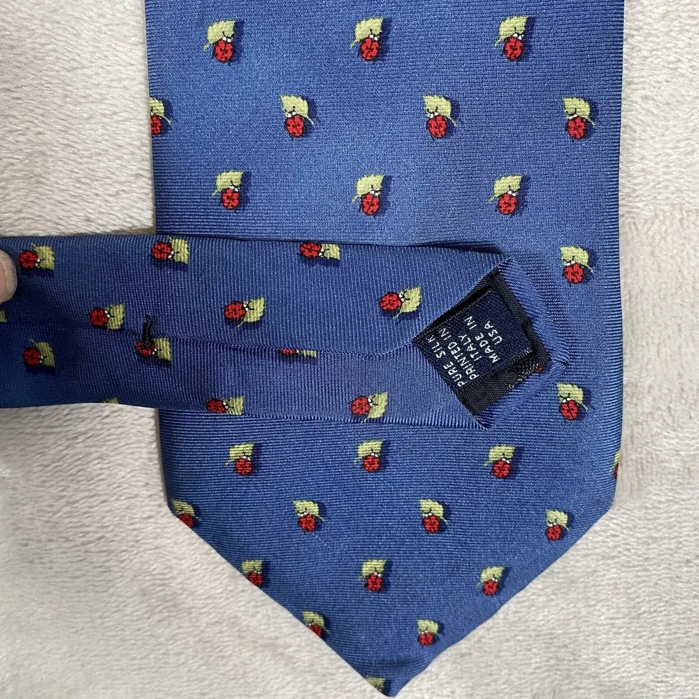 Brooks Brothers Makers Tie Lady Bug Leaf Silk Made in USA